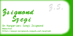 zsigmond szegi business card